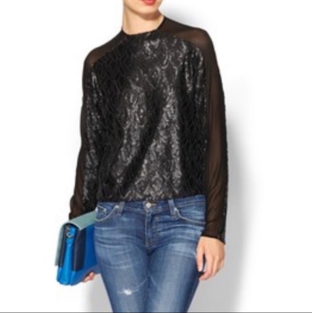 Line and Dot sequin top